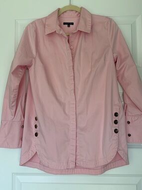 Vision 155 Women's Light Pink Button-Accent Structured Shirt Size 8